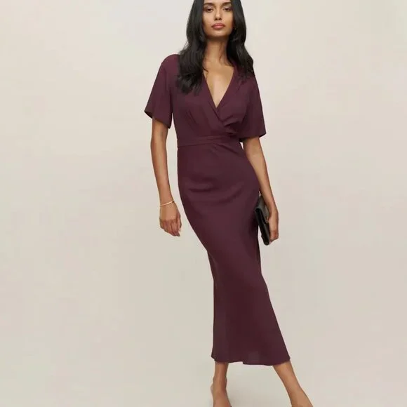 Reformation Danika Dress Prune - Size S - Picture 1 of 5